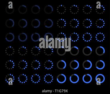 Laden von Symbol. Last gesetzt. Symbole hochladen. Laden bar. Bootloader einrichten. Vector Illustration Stock Vektor