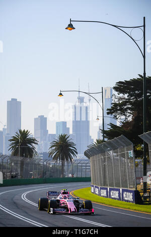 MELBOURNE, AUSTRALIEN - 17. März: Lance schlendern von Racing Point F1 Team fahren im 2019 Formel 1 Grand Prix von Australien Stockfoto