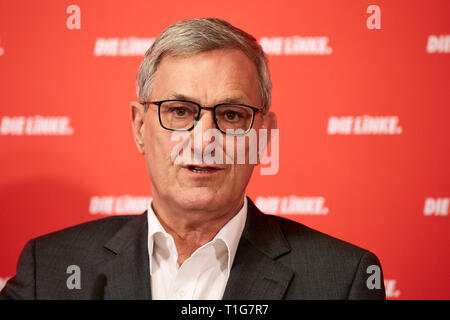 04.03.2019, Berlin, Berlin, Deutschland - Bernd Riexinger, Vorsitzende Linke auf einer Pressekonferenz sterben. 00 R 190304 D080 CAROEX.JPG [MODEL RELEASE: NEIN, PRO Stockfoto