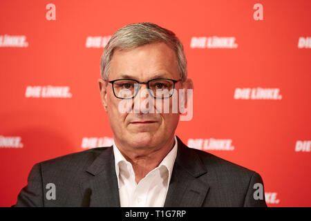04.03.2019, Berlin, Berlin, Deutschland - Bernd Riexinger, Vorsitzende Linke auf einer Pressekonferenz sterben. 00 R 190304 D 087 CAROEX.JPG [MODEL RELEASE: NEIN, PRO Stockfoto