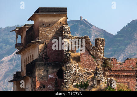 Ruinen des antiken Gebäude in Jaipur Stockfoto