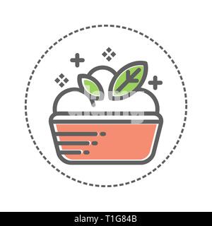 Wäscheservice Symbole in Farben Stil. Blau und Gelb Farben Vector Illustration Stock Vektor