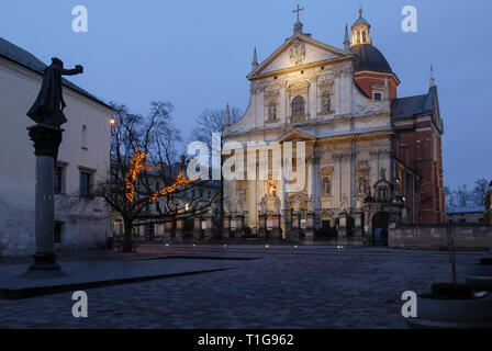 Barocke kosciol Sw Piotr ich Sw Pawla (Heiligen Peter und Paul Kirche), erbaut 1597 bis 1619 von Giovanni Maria Bernardoni in Krakau Altstadt aufgeführt Welt Er Stockfoto