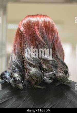 Der Friseur hat Haare färben und erstellt eine neue Frisur Stockfoto