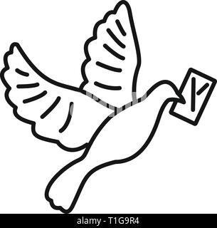 Post Taube das Symbol. Gliederung nach Pigeon vektor Symbol für Web Design auf weißem Hintergrund Stock Vektor