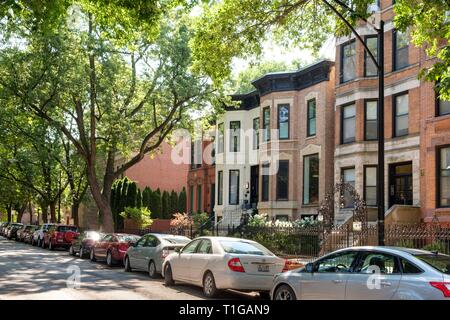 Wohnungen im Lincoln Park, Chicago, Illinois. Stockfoto