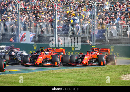 MELBOURNE, AUSTRALIEN - 17. März: Tag Rennen am Tag 4 der 2019 Formel 1 Grand Prix von Australien Stockfoto