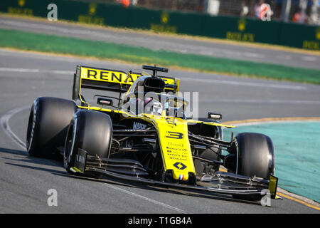 MELBOURNE, AUSTRALIEN - 17. März: Daniel Ricciardo von Renault F1 Team während der 2019 Formel 1 Grand Prix von Australien Stockfoto