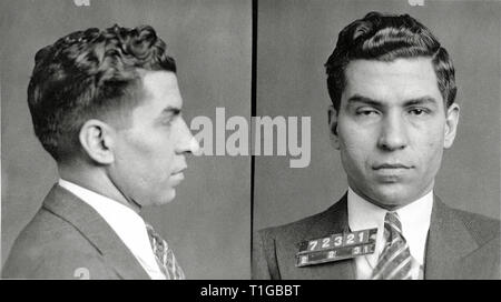 New York Police Department Mugshot der Italo-amerikaner Mafioso Charles "Lucky" Luciano, 2. Februar 1931 Datei Referenz Nr. 1003 818 THA Stockfoto