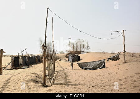 Unbekannter Zweck - Imam Asim mazar oder Mausoleum-Gebiet - Taklamakan Desert. Hotan-Xingjiang-China-0070 Stockfoto