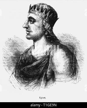 Egbert (König von Wessex), Illustration aus Johns Cassell Illustrated Geschichte Englands, Bd. I aus der frühesten Periode der Herrschaft von Edward der Vierten, Cassell, Petter und Galpin, 1857 Stockfoto