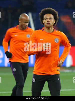 Charkow, Ukraine - Oktober 23, 2018: Leroy Sane von Manchester City läuft während Training vor dem UEFA Champions League Spiel gegen Shakhtar Stockfoto