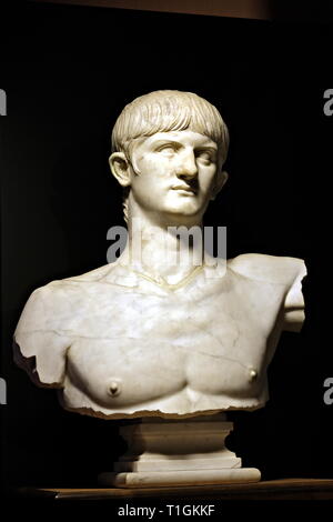 Marmor Büste von Kaiser Nero Stockfoto