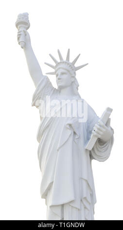 Freiheitsstatue auf weißem Hintergrund 3 isolierte d Abbildung Stockfoto