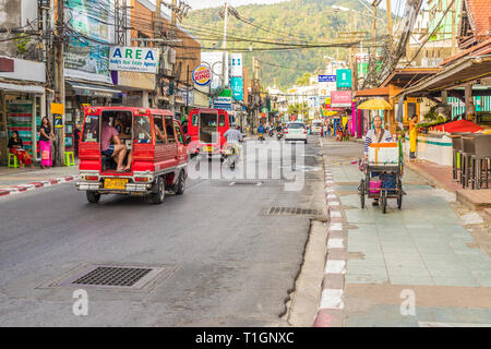 Februar 2019. Patong Thailand. Lokaler Transport in Patong Thailand Stockfoto