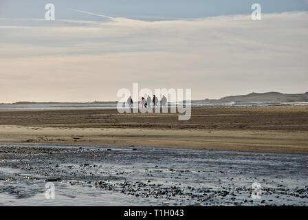 Ferner Zahlen am Strand, Rhosneigr, Anglesey, North Wales, UK Stockfoto