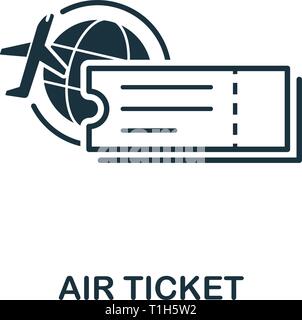 Flugticket Symbol. Kreative element Design vom Tourismus icons Collection. Pixel Perfect Flugticket Symbol für Web Design, Anwendungen, Software, drucken. Stock Vektor