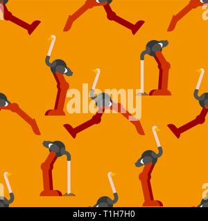 Strauß Muster Nahtlose. Big Bird Hintergrund. Vektor ornament Stock Vektor