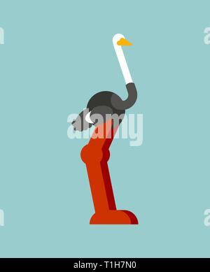 Strauß stand isoliert. Big Bird. Vector Illustration Stock Vektor