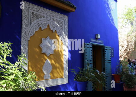 Buchhandlung, Majorelle Garten, Rue Yves Saint Laurent, Gueliz, neue Stadt, Marrakesch, Marrakesh-Safi region, Marokko, Nordafrika Stockfoto