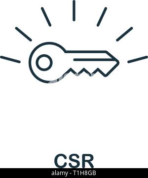 Csr-Symbol. Thin Line Design Symbol von Business Ethics icons Collection. Pixel Perfect csr-Symbol für Web Design, Anwendungen, Software, drucken. Stock Vektor