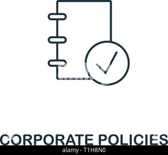 Corporate Policies Symbol. Thin Line Design Symbol von Business Ethics icons Collection. Pixel Perfect Corporate Policies Symbol für Web Design, Apps, so Stock Vektor