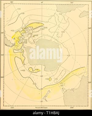 Reports (1937) Entdeckung berichten discoveryreports 15 inst Jahr: 1937 Abb. 21. Der Sauerstoffgehalt des Wassers auf der Ebene der maximalen Salzgehalt im warmen tiefen Schicht. Stockfoto