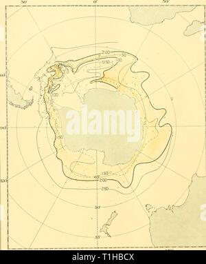 Reports (1937) Entdeckung berichten discoveryreports 15 inst Jahr: 1937 150° West 180 Ost 150" Bild. 22. Die Verteilung der Temperatur auf der Ebene der maximale Temperatur im warmen tiefen Schicht. Stockfoto