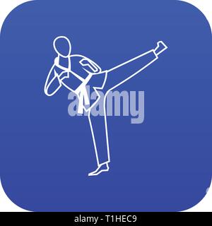 Wushu master Symbol digital Blau Stock Vektor