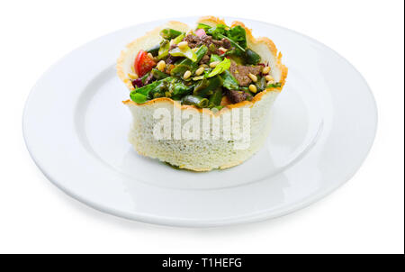 Warmer Salat mit Kalbfleisch Stockfoto