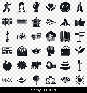 Yoga Studio Icons Set, einfachen Stil Stock Vektor