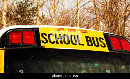 Nahaufnahme eines kanadischen School Bus. Stockfoto