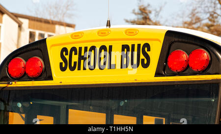 Nahaufnahme eines kanadischen School Bus. Stockfoto