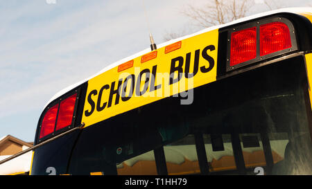 Nahaufnahme eines kanadischen School Bus. Stockfoto
