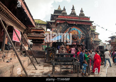 Kala Bhairava, Kathmandu, Durbar Square Stockfoto