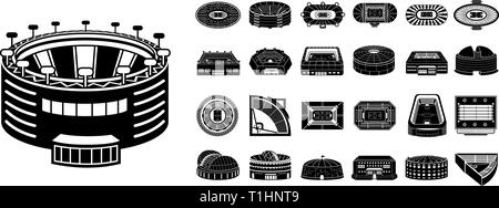 Arena Symbole gesetzt, einfachen Stil Stock Vektor