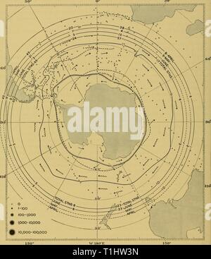 Reports (1964) Entdeckung berichten discoveryreports 32 inst Jahr: 1964 38 o Entdeckung berichten 30°I Abb. 125. Verteilung der kleine Wal Essen im Herbst. Ice-edge April bedeuten. Ich Stockfoto