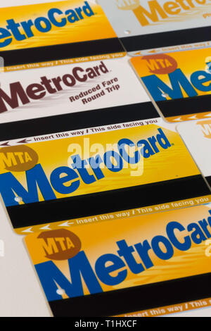 New York City Transit MetroCard Still Life, USA Stockfoto