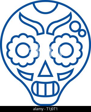 Catrina Symbol Leitung Konzept. Catrina flachbild Vektor Symbol, Zeichen, umriss Abbildung. Stock Vektor