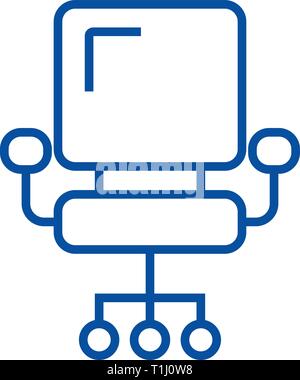 Ceo office Stuhl Symbol Leitung Konzept. Ceo office Stuhl flachbild Vektor Symbol, Zeichen, umriss Abbildung. Stock Vektor