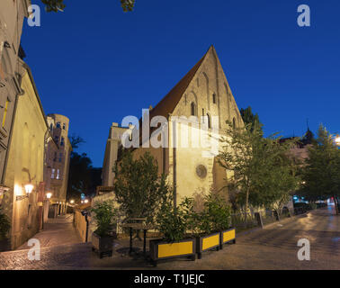 Prag: Staronova (Alt Neu) Synagoge in der Dämmerung Stockfoto