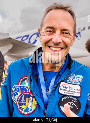 Astronaute Jean Francois Clervoy in Frankfurt, Deutschland Stockfoto