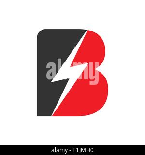 Elektrischen Blitz macht Erste B Lettermark Vektor Symbol Grafik Logo Design Template Stock Vektor