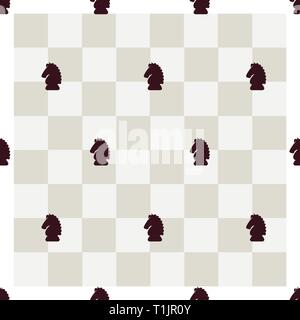 Ritter Schachfiguren in einem Muster oder Textur semlessly verbinden Hintergrund angeordnet Stock Vektor