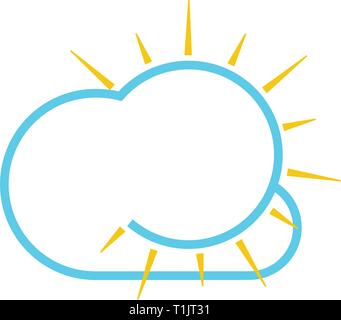 Einfach Sonne und Wolken Wetter Grafik Stock Vektor