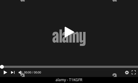 Vector Illustration, flache Bauform. Video player Symbol Stock Vektor