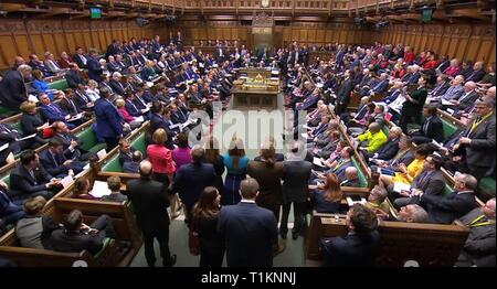 M/s während des Premierministers Fragen in das House Of Commons in London. Stockfoto