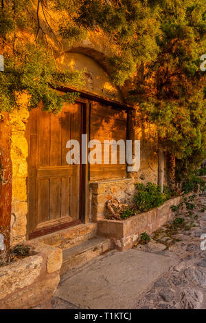 Monemvasia bei Sonnenaufgang in Griechenland Stockfoto