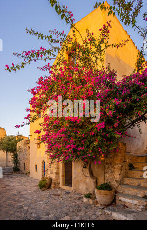 Monemvasia bei Sonnenaufgang in Griechenland Stockfoto