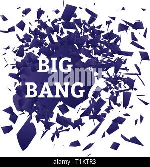 Vektor. Abstrakte Zeitlupe Glasscherben Partikelfilter Element explodieren Stock Vektor